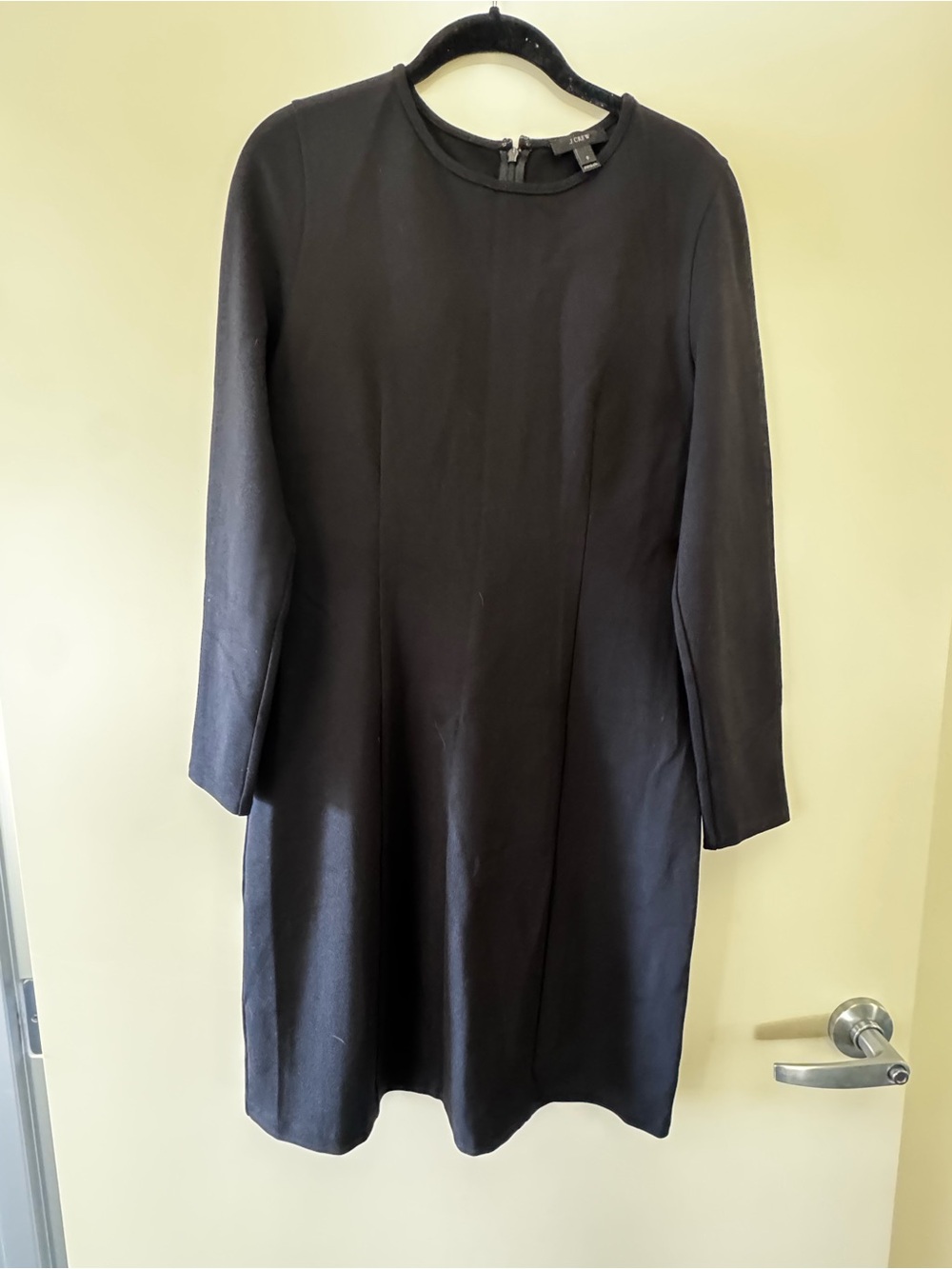 J. Crew Black Long-Sleeve Sheath Dress
